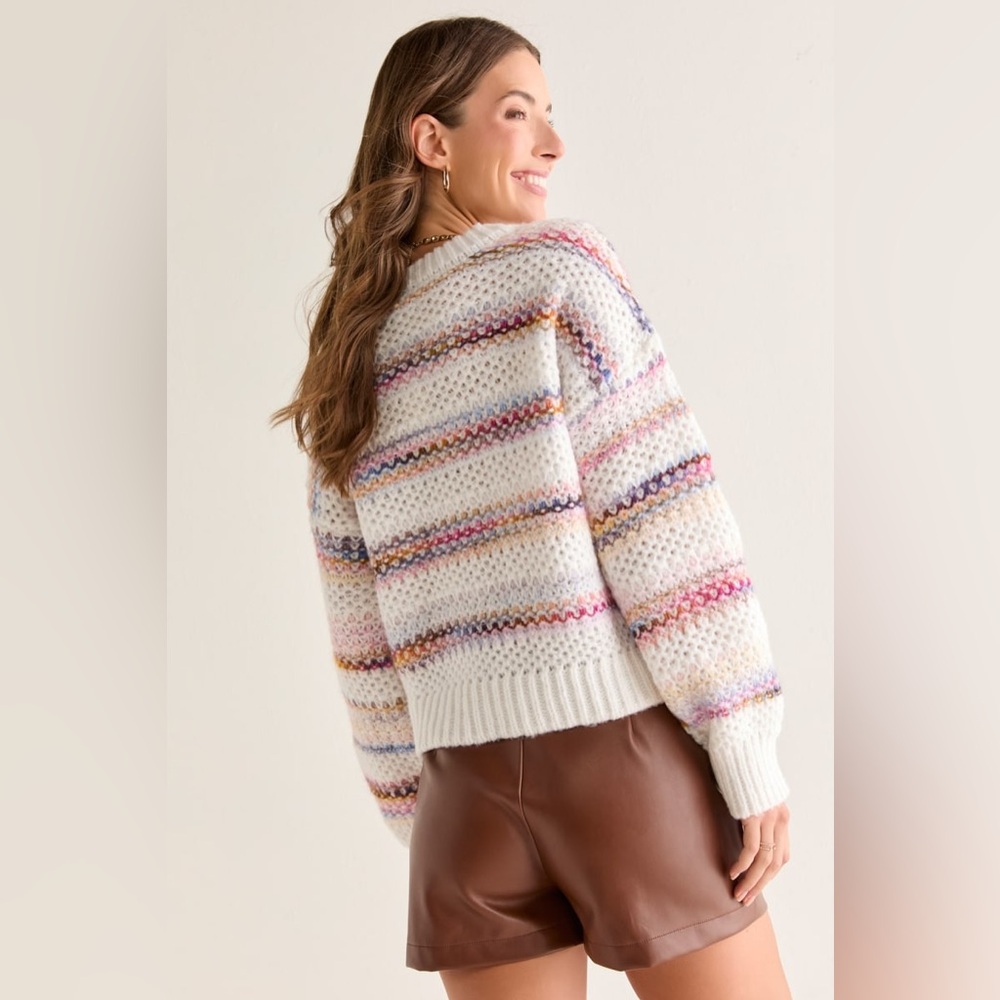 Francesca's Collections Multicolor Pullover V-Nec… - image 3
